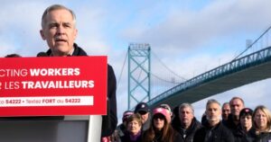 Carney pledges ‘all in Canada’ auto network amid tariff threats